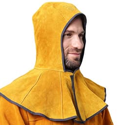 AP Cowhide Split Leather Welding Hood with Neck/Shoulder Drape
